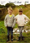 James C Brett JB756 Knitting Pattern Childrens Round and V Neck Sweaters in Rustic Mega Chunky