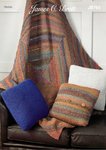 James C Brett JB765 Knitting Pattern Throw and Cushion Covers in Top Value and Marble Chunky