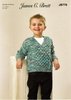 James C Brett JB776 Knitting Pattern Childrens V Neck Sweater in James C Brett Stonewash DK