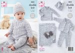 King Cole 5853 Knitting Pattern Baby Jacket Sweater Leggings Hat Blanket in Little Treasures DK