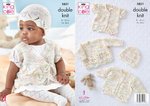 King Cole 5851 Knitting Pattern Baby Matinee Coat Cardigans and Hat in Little Treasures DK