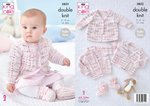 King Cole 5852 Knitting Pattern Baby Matinee Coat Cardigans Bootees in Little Treasures DK