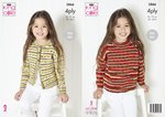 King Cole 5866 Knitting Pattern Childs Girls Sweater and Cardigan in King Cole Footsie 4 Ply