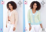 King Cole 5878 Knitting Pattern Womens Cardigans and Top in King Cole Finesse Cotton Silk DK
