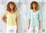King Cole 5876 Crochet Pattern Womens Top and Cardigan in King Cole Finesse DK