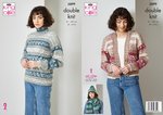King Cole 5899 Knitting Pattern Womens Cardigan Scarf Sweater Hat in King Cole Fjord DK