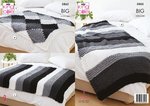 King Cole 5865 Knitting Pattern Bed Runner and Lap Blankets in King Cole Big Value Big