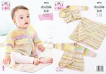 King Cole 5912 Knitting Pattern Baby Jacket Cardigan and Blanket in King Cole Beaches DK