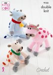 King Cole 9155 Crochet Pattern Amigurumi Crocheted Cows Toys in King Cole Big Value DK