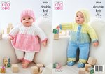 King Cole 5924 Knitting Pattern Doll Clothes Top Pants Hat Bootees Jacket in King Cole Pricewise DK