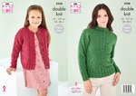 King Cole 5938 Knitting Pattern Girls and Womens Raglan Sweater and Cardigan in Pricewise DK