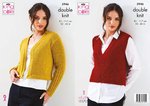 King Cole 5946 Knitting Pattern Womens Cropped Jacket and Tank Top in King Cole Glitz DK