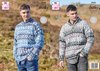King Cole 5910 Knitting Pattern Mens Easy Knit Round and Stand Up Neck Sweaters in Nordic Chunky
