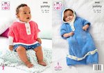 King Cole 5945 Knitting Pattern Baby Sleeping Bag Cape and Blanket in King Cole Yummy