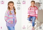 King Cole 5948 Knitting Pattern Childrens Sweater and Cardigan in King Cole Big Value Chunky