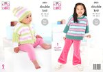 King Cole 5921 Knitting Pattern Baby Child Top and Jacket with Hat in King Cole Cherished DK