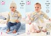 King Cole 5967 Knitting Pattern Baby Sweater Cardigan Hat and Blanket in Cherish and Cherished DK