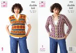 King Cole 5954 Knitting Pattern Womens  Cardigan and Tank Top in King Cole Merino Blend DK