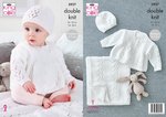 King Cole 5927 Knitting Pattern Baby Matinee Coat Hat and Blanket in Cherished DK