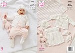 King Cole 5980 Knitting Pattern Baby Shawl Matinee Coat Dress Hat and Bootees in Cherished 4 Ply