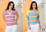 KIng Cole 5978 Knitting Pattern Womens Sweater and Top in King Cole Tropical Beaches DK