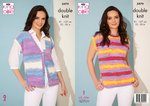 KIng Cole 5979 Knitting Pattern Womens Waistcoat and Top in King Cole Tropical Beaches DK