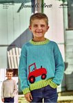 James C Brett JB794 Knitting Pattern Tractor Plain Sweaters in James C Brett It's Pure Cotton DK