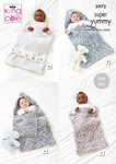 KIng Cole 5972 Knitting Pattern Easy Knit Baby Sleeping Bags in King Cole Super Yummy