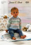 James C Brett JB803 Knitting Pattern Baby Sweater Hat Blanket in Baby Marble DK and Baby DK