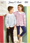 James C Brett JB822 Knitting Pattern Childrens Cardigan and Sweater in Party Time Stripes DK