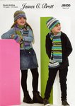James C Brett JB830 Knitting Pattern Childrens Hats Scarves Wrist Warmers in Fairground DK
