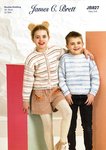 James C Brett JB827 Knitting Pattern Childrens Cardigan and Sweater in Party Time Stripes DK