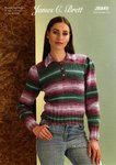 James C Brett JB849 Knitting Pattern Womens Collared Sweater in Aurora DK