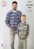 King Cole 6081 Knitting Pattern Mens Boys Childrens Sweaters in King Cole Camouflage DK